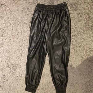 Faux leather dynamite joggers